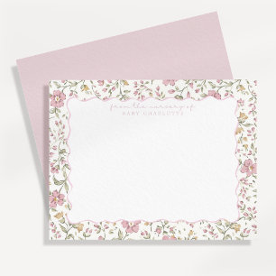 Invitation Papier à lettre décoratif avec fleurs et bordure o