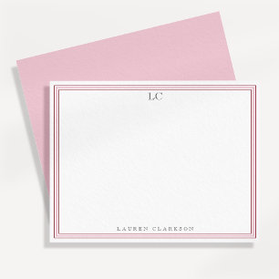Invitation Papier à Lettre Élégant avec Monogramme et Bordure
