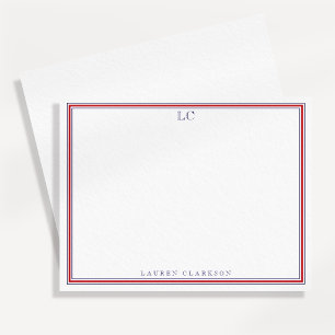 Invitation Papier à lettres avec monogramme à bordure rouge e