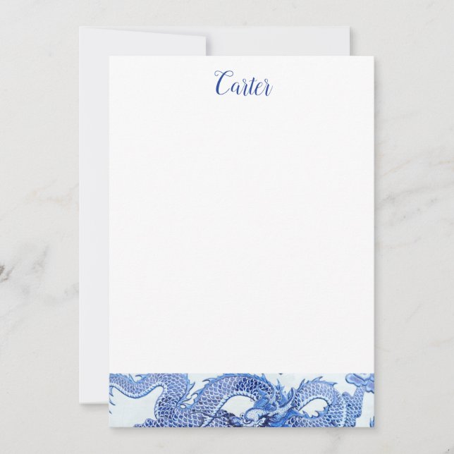 Invitation Papier à lettres bleu et blanc (Devant)