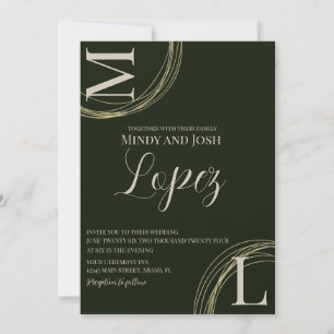 Invitation Papier à lettres de mariage avec monogramme de bag