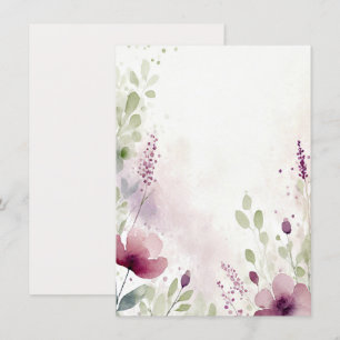Invitation Papier à lettres de mariage floral aquarelle rose