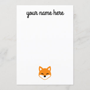 Invitation Papier à lettres Fox personnalisé pour enfants