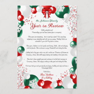 Invitation Papier à lettres modèle de lettre de Noël avec bal