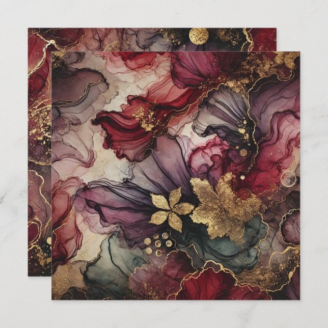 Invitation Papier à papier à scandale à encres à vin de récol (Devant / Derrière)