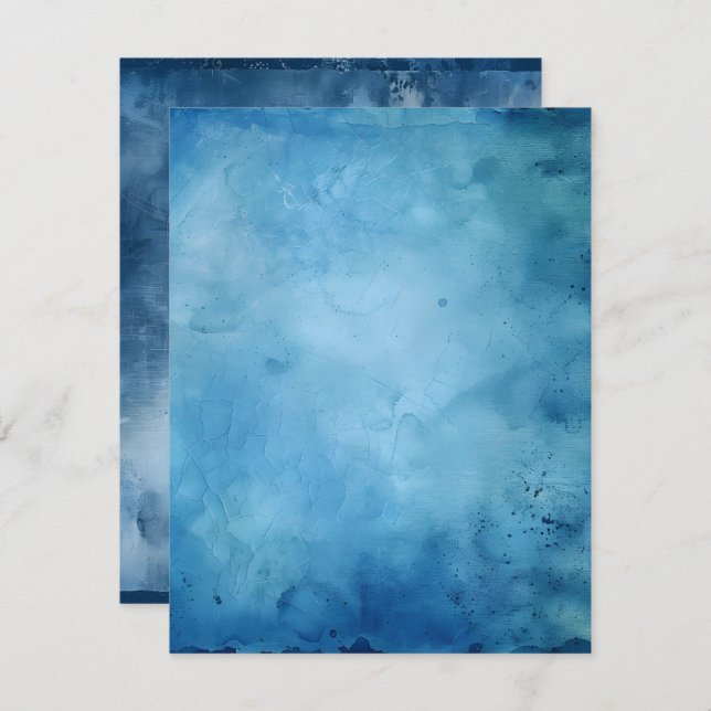 Invitation Papier à rebut bleu écorce à imprimer (Devant / Derrière)