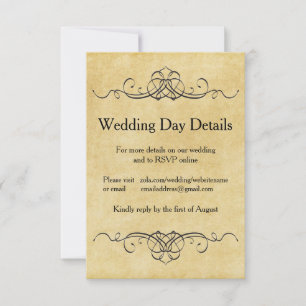 Invitation Papier Ancien - Détails du Jour de Mariage