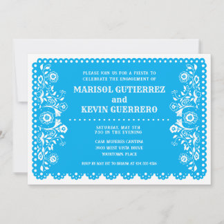 Invitation Papier bleu Picado Cinco de Mayo