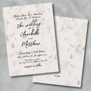 Invitation Papier de graines écriture élégante et manuscrite 