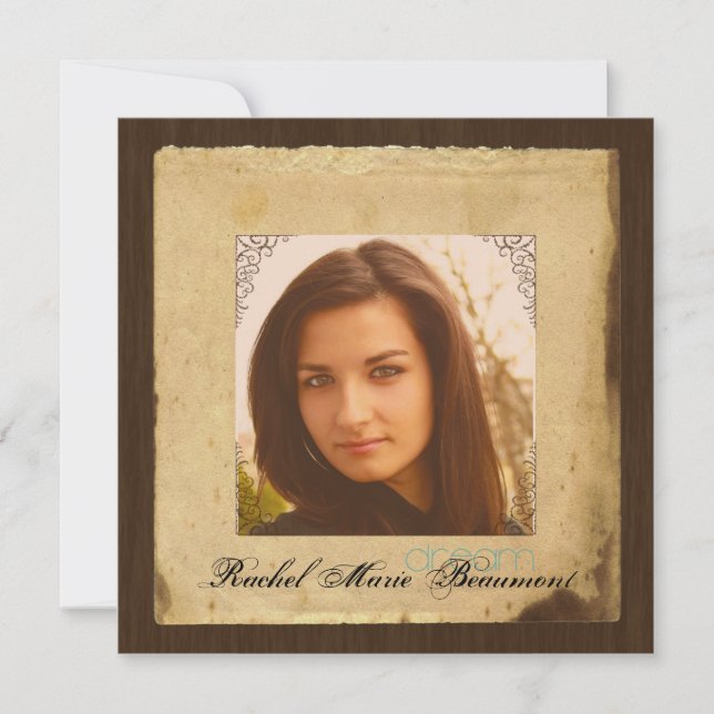 Invitation Papier de parchemin Vintage - Diplôme photo (Devant)