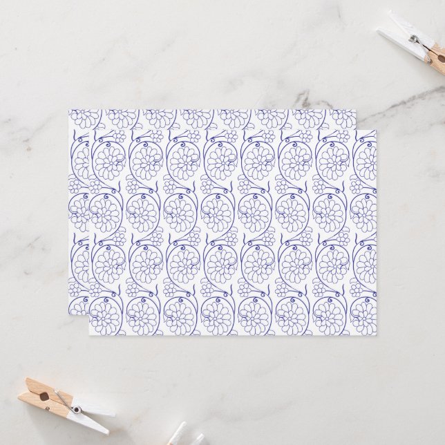 Invitation Papier d'emballage blanc avec un subtil patte exte (Devant/Arrière en situation)