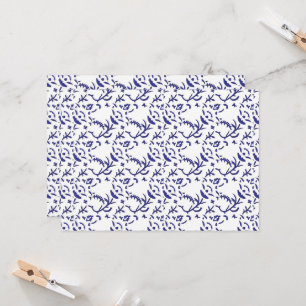 Invitation Papier d'emballage bleu et blanc avec un graphique