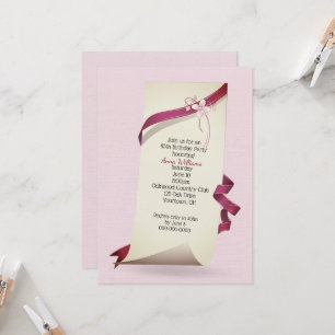 Invitation Papier Enroulé Pour Fête D'anniversaire 85 Ans