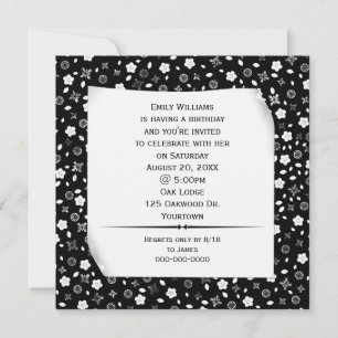 Invitation Papier Enroulé sur une Fête à Imprimé Floral