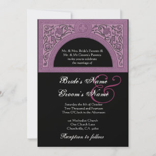 Invitation Papier métallique Mariage PURPLE Art Déco