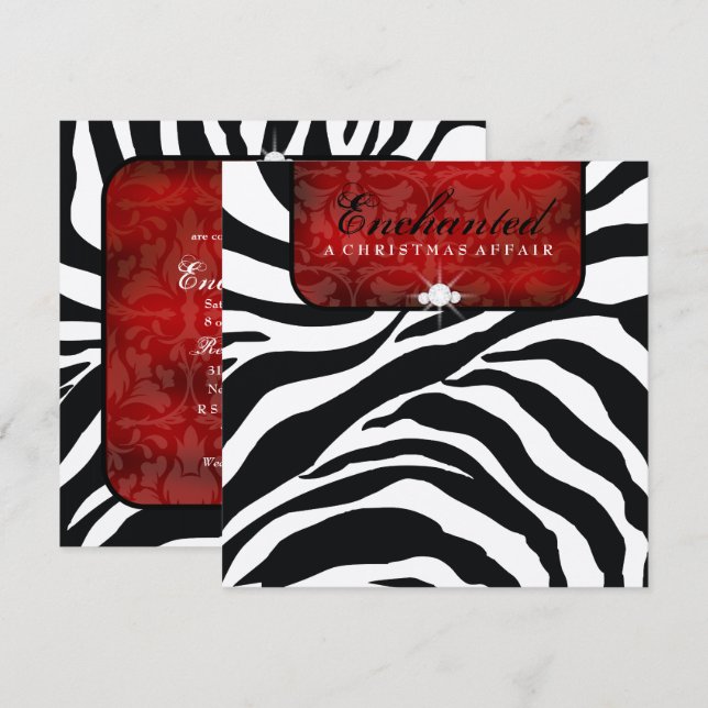 Invitation Papier métallisé enchanté 311 rouge (Devant / Derrière)