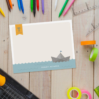 Invitation Papier Nautique Bateau Monogramme Drapeau Papeteri