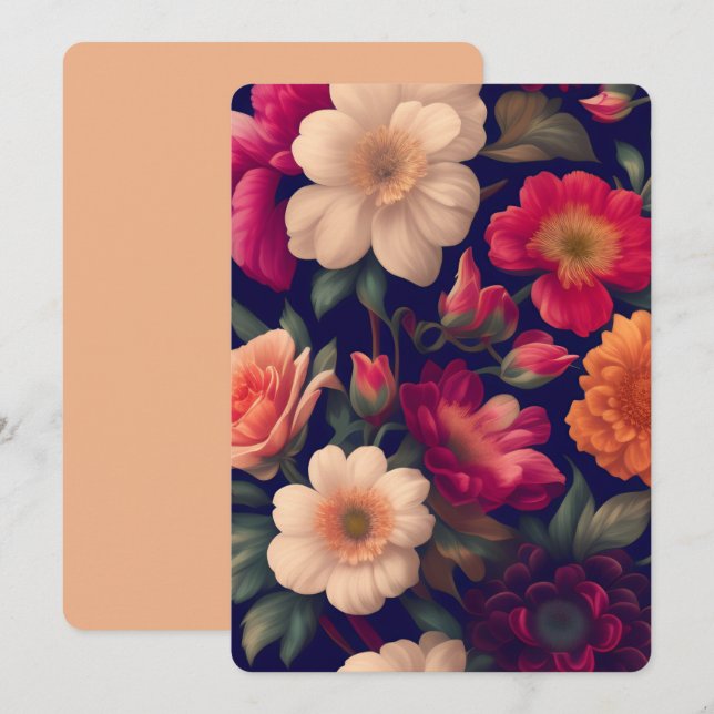 Invitation Papier peint à motifs floraux (Devant / Derrière)