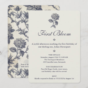 Invitation Papier Peint Botanique Hydrangea Chardon de Mer 1e