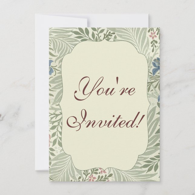 Invitation Papier peint floral de William Morris Larkspur (Devant)