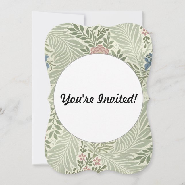 Invitation Papier peint floral de William Morris Larkspur (Devant)