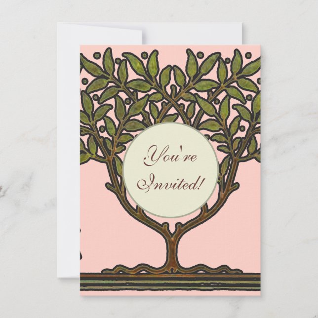 Invitation Papier peint frise d'arbre de William Morris (Devant)