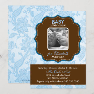 Invitation Papier peint vintage Baby Boy Douche