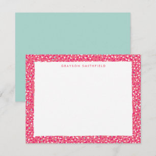 Invitation Papier personnel Empreinte de léopard à neige rose