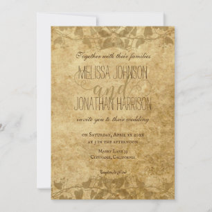 Invitation Papier vintage Vines Typographie Mariage rustique