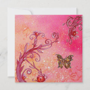 Invitation PAPILLON À PAILLETTES Élégant Mariage Or