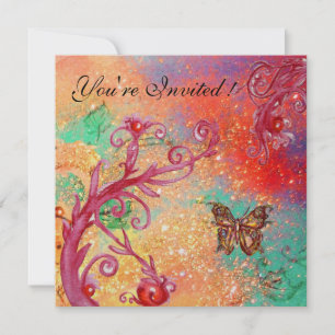 Invitation PAPILLON À PAILLETTES Élégant mariage or fête