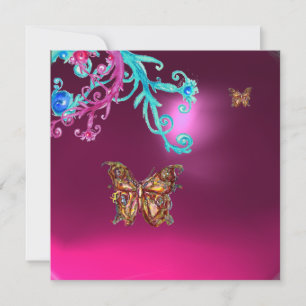 Invitation PAPILLON  AMÉTHYSTE, violet bleu rose rouge vif