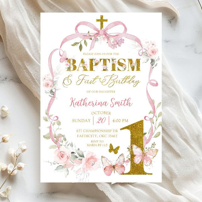 Invitation Papillon Arc-en-ciel Baptême & Anniversaire (Créateur téléchargé)