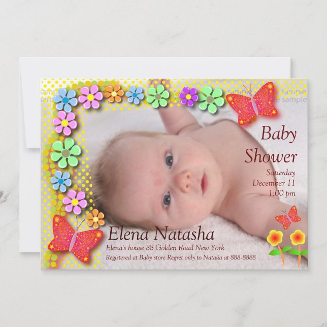 Invitation Papillon Baby shower 001 (Devant)
