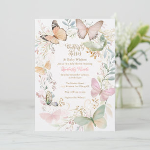 Invitation Papillon baby shower papillon embrasse baby shower