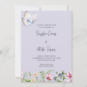 Invitation Papillon blanc et Mariage périphérique Fleur sauva