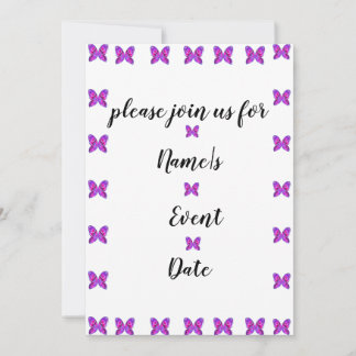 Invitation papillon coloré Fête N'IMPORTE QUEL ÉVÉNEMENT Invi