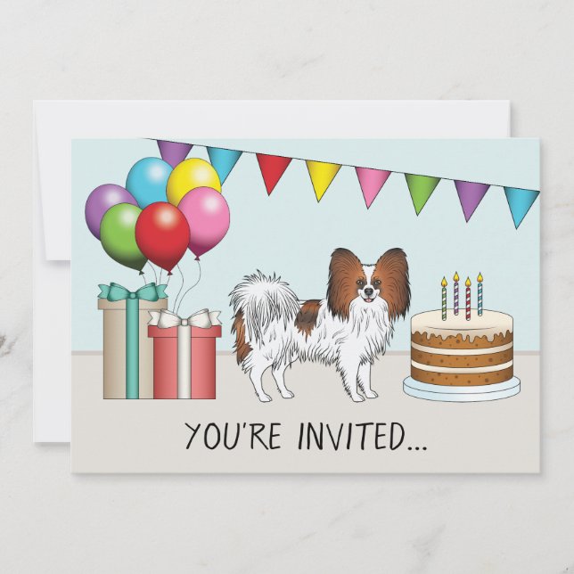 Invitation Papillon couleur sable rouge Joyeux anniversaire c (Devant)