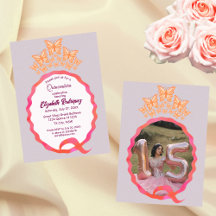 Invitation Papillon Couronne Quinceañera Gribouill