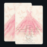 Invitation Papillon Dance Pêche Étincelle Robe Douce 16 Parti<br><div class="desc">Personnaliser pour tout événement</div>