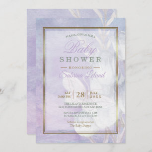 Invitation Papillon d'aquarelle baby shower ultra violet