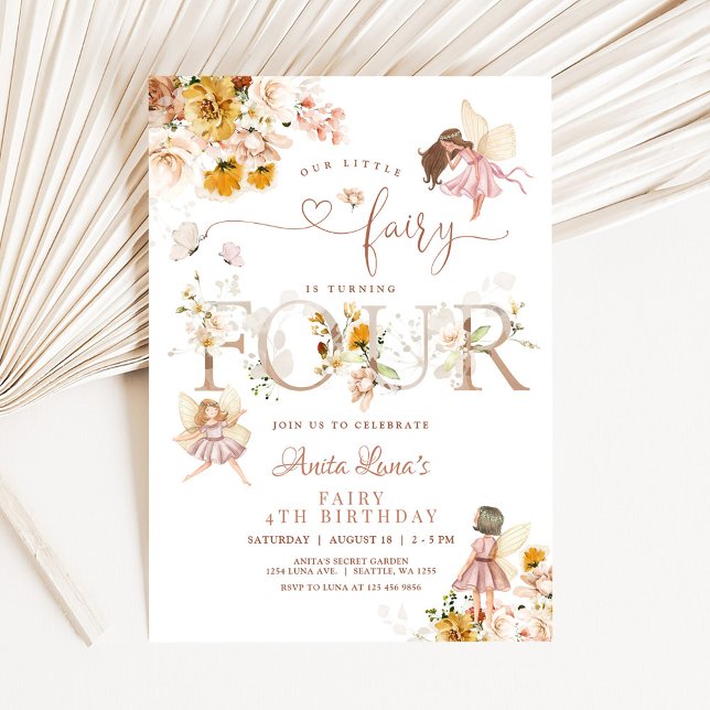 Invitation Papillon de fée Magique Anniversaire Fleur des cha (Créateur téléchargé)