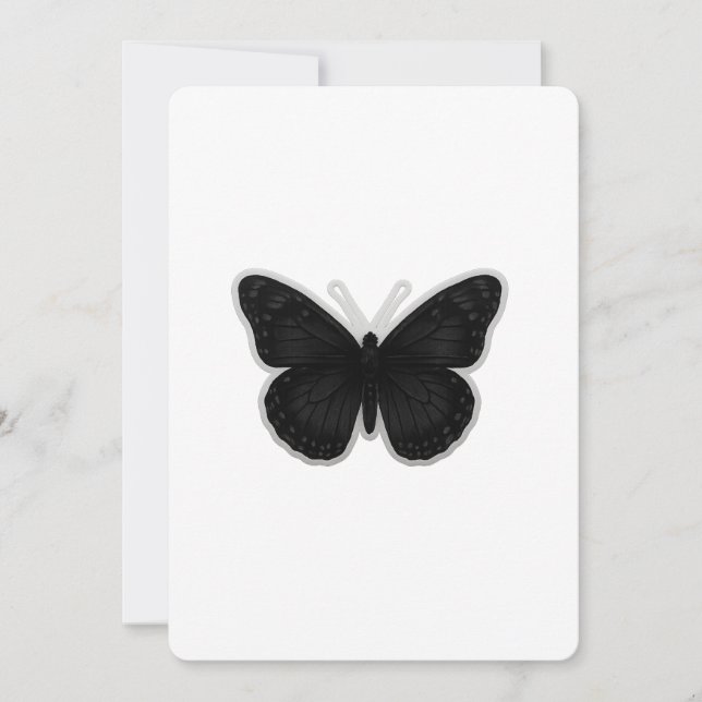 Invitation Papillon d'élégance sombre  (Devant)