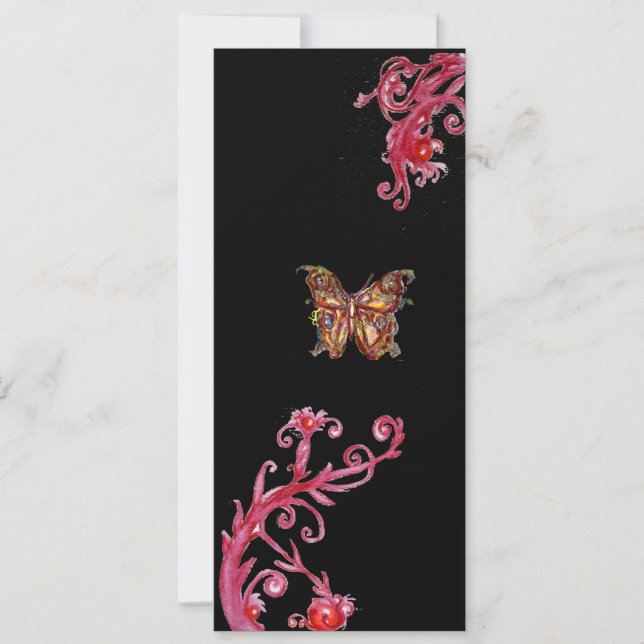 Invitation PAPILLON D'OR , rouge noir brillant (Devant)