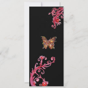 Invitation PAPILLON D'OR , rouge noir brillant