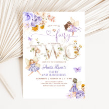 Papillon Fée Violet Magique Floral 2e anniversaire