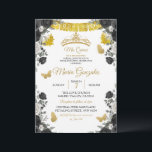 Invitation Papillon Fiesta Noir & Or Mis XV Anos<br><div class="desc">Fiesta Black & Gold Butterfly Mis XV Anos Invitation</div>