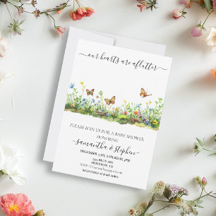 Invitation Papillon Fleurs Sauvages Papillon Battant des aile