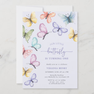 Invitation Papillon Lavande Anniversaire