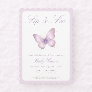 Invitation Papillon Lavande Petit Sur Le Chemin Sip and See